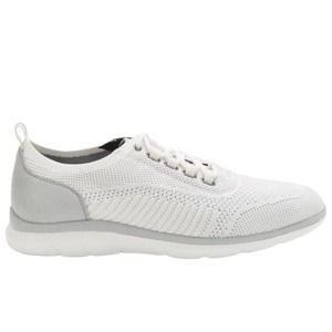 Johnston & Murphy Shoes Men's 8.5M Parsons Knit U Throat White Gray Sneakers